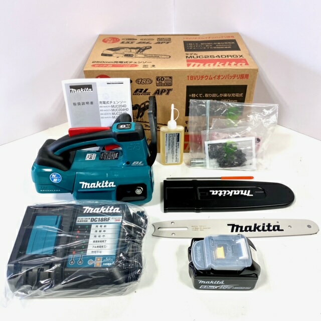 ☆6.0仕様■マキタ(Makita) 18V 充電式チェンソー MUC254DRGX-b1 電池1個仕様　本体 + バッテリBL1860B + 急速充電器 DC18RF 青 ブルー★新品 純正