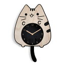 振り子時計 猫 天然の木材 時計 掛け時計 木 壁掛け時計 猫形 インテリア時計 おしゃれ かわいい 北欧 シンプル 掛け時計 静か 静音 ウォールクロック 新...