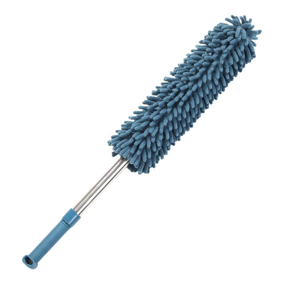 伸縮式ダスター シェニール 60-100cm伸縮可能 静電気吸着ソフトブラシ ホームカー用ほこり取り 掃除用具 ダスター やわらか 掃除アイテム リビング 寝室 ブルー