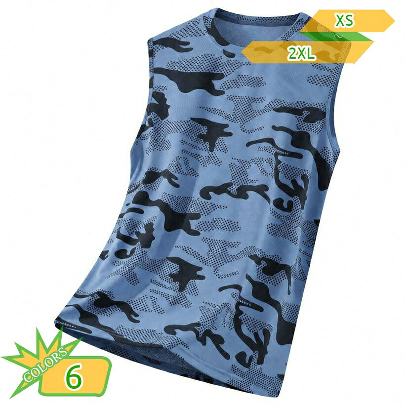 500円OFFクーポン タンクトップ メンズ ゆったり 体型カバー ノースリーブ Tシャツ 迷彩柄 丸首 カモフラ インナー スポーツ トレーニング ウェア カジュアル トップス 夏用 大きいサイズ お出かけ 旅行 デイリー takushistore