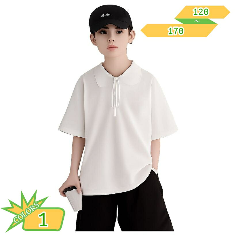 500円OFFクーポン キッズ ポロシャツ 半袖 男の子 ゆったり 体型カバー 子供服 襟付き シャツ ジュニア トップス カジュアル 男児 通学 お出かけ 小学生 中学生 大きいサイズ 夏用 かっこいい takushistore