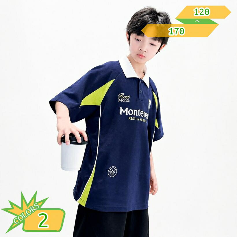 子供服 ポロシャツ 体型カバー 男の子 半袖 トップス 襟付き カジュアル ウェア ジュニア スポーティ 通学 通園 お出かけ 旅行 普段着 春 夏 こども服 大きいサイズ ゆったりサイズ takushistore