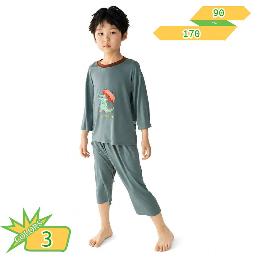 500円OFFクーポン キッズ パジャマ ゆったり ルームウェア 上下セット 子供服 半袖 ハーフパンツ 薄手 男の子 女の子 丸首 かわいい イラスト エアコン対策 部屋着 涼しい 大きいサイズ ジュニア 寝間着 takushistore