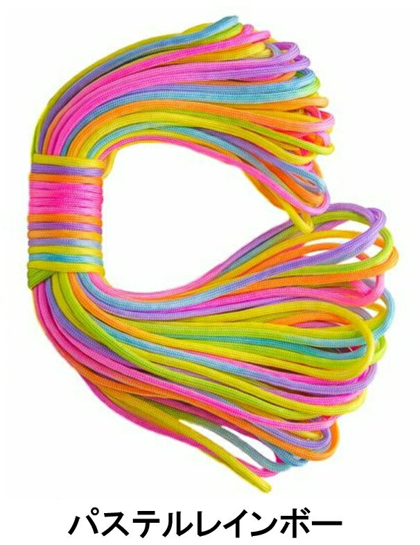 ◆ 虹色 七色 レインボー パラコード 4mm 30m カラフル きれい な ひも テント ロープ ガイ ロープ 7芯 耐荷重 250kg キャンプ アウトドア サバイバル キーホルダー ブレスレット ペット の 首輪 に 送料無料 ◆通販格安セール情報 楽天 通販