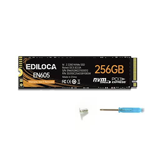 EDILOCA EN605 SSD 256GB PCIe Gen 3.0 4 NVMe1.3 M.2 2280 ^SSD 3D TLC NANDtbV őǂݍ2050MB/s m[gp\RƃfXNgbvp\R ɑΉ 3Nۏ (