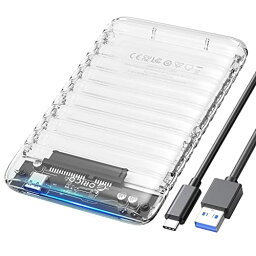 ORICO 2.5インチ HDD ケース USB C to SATA III ハードディスクケース 6Gbps クリア SSD ケース 7mm/9.5mm 2.5 インチ SATA SSD HDD 対応 最大6TB 工具不要 UASP対応 2139C3