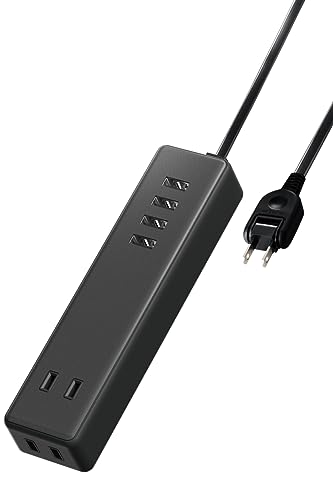 エレコム 電源タップ USBタップ 12W (USBポート 4 コンセント 2) 1.5m ブラック ECT-0415BK