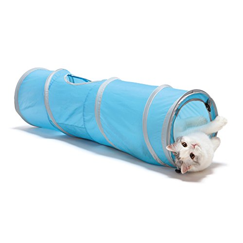 猫壱 猫用おもちゃ キャットトンネルスパイラル ブルー ロング