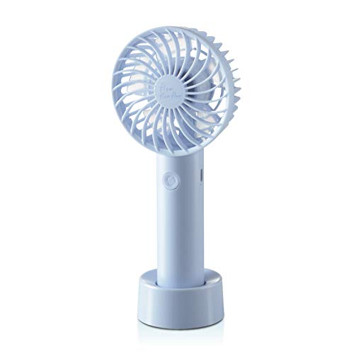 2020年モデル エレコム USB扇風機 小型ハンディ 充電用卓上スタンド付 ブルー FAN-U204BU