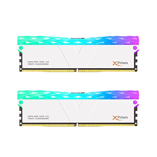 v-color Hynix IC デスクトップPC用 ゲーミングメモリ Manta XPrism RGB (発光型) DDR5-5600MHz PC5-44800 32GB (16GB 2枚) U-DIMM 1.2V CL36 (Intel XMP専用