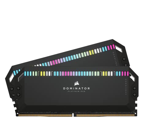 CORSAIR DDR5-6800MHz デスクトップPC用メモリ DOMINATOR PLATINUM RGB DDR5シリーズ (PC5-54400) Intel XMPメモリキット 64GB ブラック 32GB 2枚 CMT64GX5M2B6