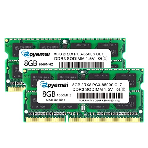 2X8GB PC3-8500 Sodimm DDR3 1066 16GB RAM PC3 8500S 1066MHZ 2Rx8 204ピン 1.5v 16G メモリアップグレード ノートパソコン用