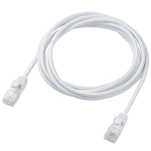 エレコム LANケーブル CAT6A 2m 爪折れ防止 メッシュケーブル ホワイト ECLD-GPAM/WH20