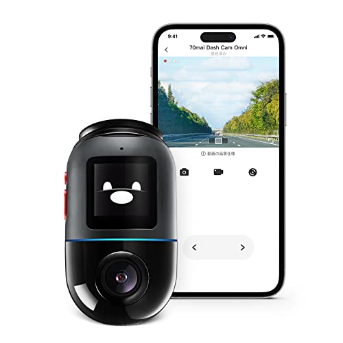 70mai Dash Cam Omni O㍶E360xBeΉhCuR[_[ eMMCXg[W SDJ[hsv ԗphR ^ 200f HDR S^]x@\ ԊĎ GPS Wi-Fi/Bluetooth APPA