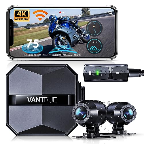 楽天TalesStore 楽天市場店4K画質 バイク ドライブレコーダー 前後カメラ 4K+1080P VANTRUE F1 WiFi搭載 GPS内蔵 全体IP67防水防塵 SONY IMX415センサー 800万画素 音声通知 バイク用 ドラレコ 分離式 GPS内蔵 HDR/WDR