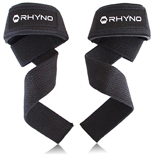 RHYNO(ライノ) リストストラップ リフティングストラップ/トレーニング 筋トレ サポーター/選べる色 (ブラック)