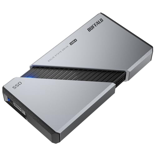 バッファロー ポータブル SSD 外付け 2TB USB4 Gen3x2 対応 Type-C 高速 最大読込速度 3,800MB/s exFAT SSD-PE2.0U4SA/N Windows MacOS ChromeOS PS5 メーカー動作確認済み