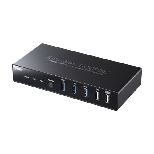 サンワサプライ Type-C接続 HDMI接続対応パソコン切替器 エミュレーション非搭載 SW-KVM2DK ブラック