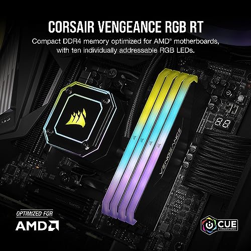CORSAIR DDR4-128GB 3600MHz CL18 デスクトップPC用メモリ VENGEANCE RGB RT 128GB 32GB 4枚 CMN128GX4M4Z3600C18(2021新モデル optimized for AMD)