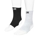 LEONE 1947 格闘技 キックボクシング MMA アンクルガード DOUBLE FACE ANKLE GUARDS リバーシブルカラー 足首サポーター Sサイズ/ブラックホワイト AB716 正規品