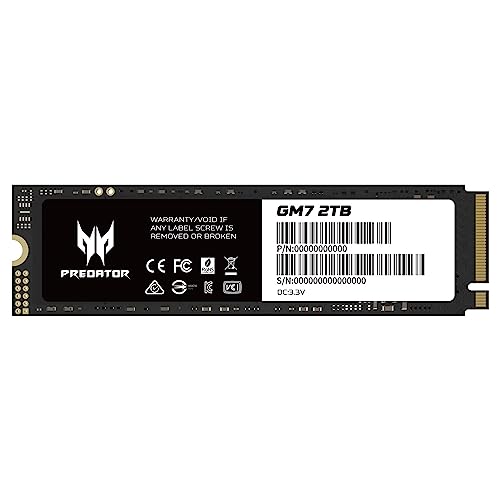 Acer Predator SSD 2TB PCIe Gen4x4 NVMe1.4 M.2 2280 PS5mFς R:7200MB/s W:6300MB/s 3D NAND TLC GM7-2TB [J[5Nۏ K̔㗝Xi