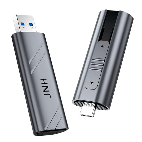 JNH ポータブル SSD 外付け 1TB 1050MB/s USB3.2 Gen2 10Gbps Type-A/Type-C 両対応 3D TLC スティックタイプ SSD PS5/PS4対応 アルミ筐体 超小型 SSD-PU10GR メーカー3年保