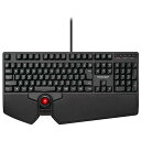 エレコム トラックボール付キーボード 有線 プレミアムメンブレン キー割り当て ハードウェアマクロ対応 リストレスト ブラック TK-TB01UMBK