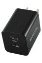 エレコム Type-C 充電器 20W USB PD対応 2ポート USB-C 2ポート iPhone 16 15 14 Android 等対応 ブラック EC-AC3520BK