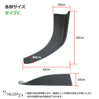 汎用アンダーカナード左右セット取付けビス付属!サイズ3種類軽量・割れに強いPP製スポイラーパネル黒サイドカナードフロントスポイラーフィンフラップ