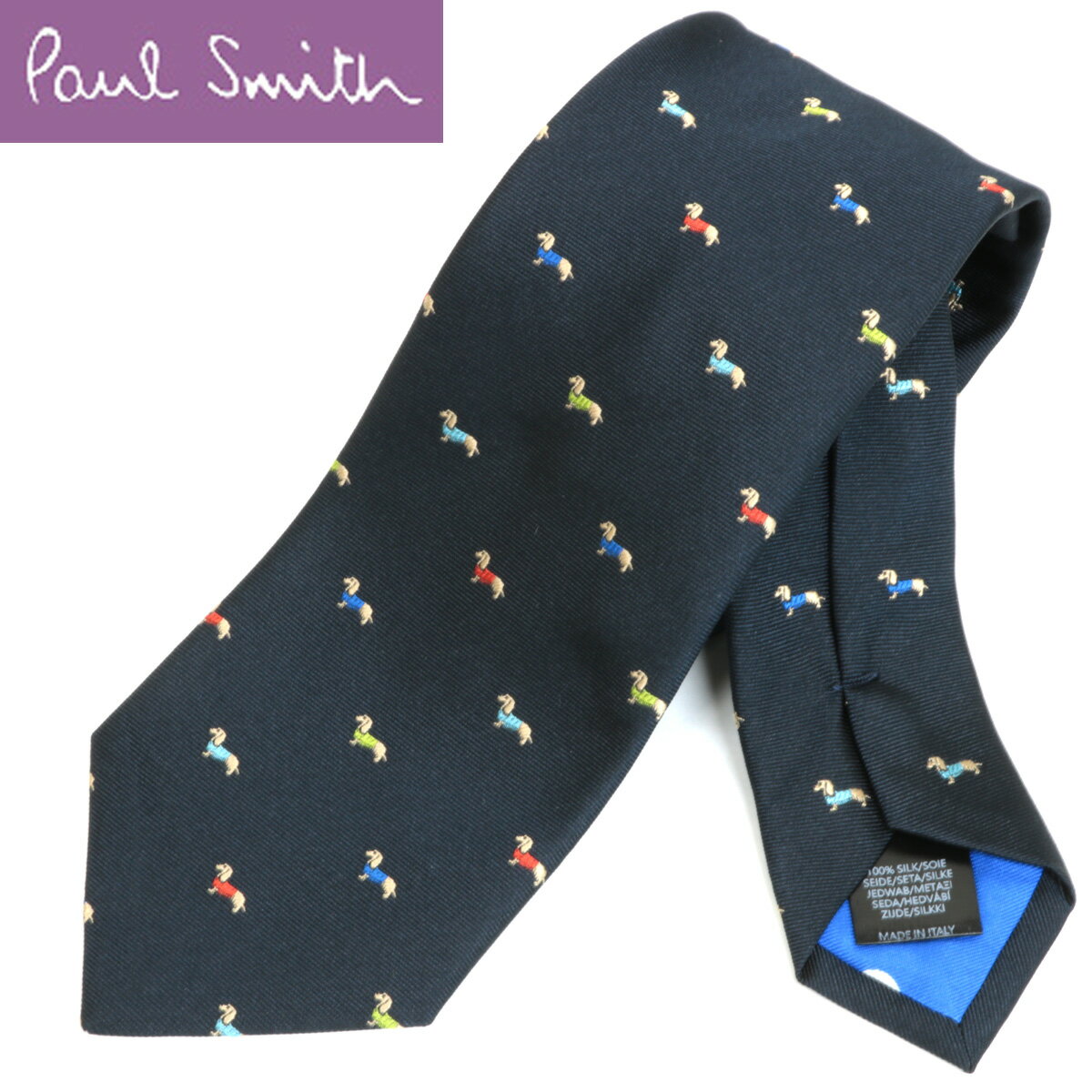 ポールスミス ネクタイ Paul Smith 犬柄 ダックス