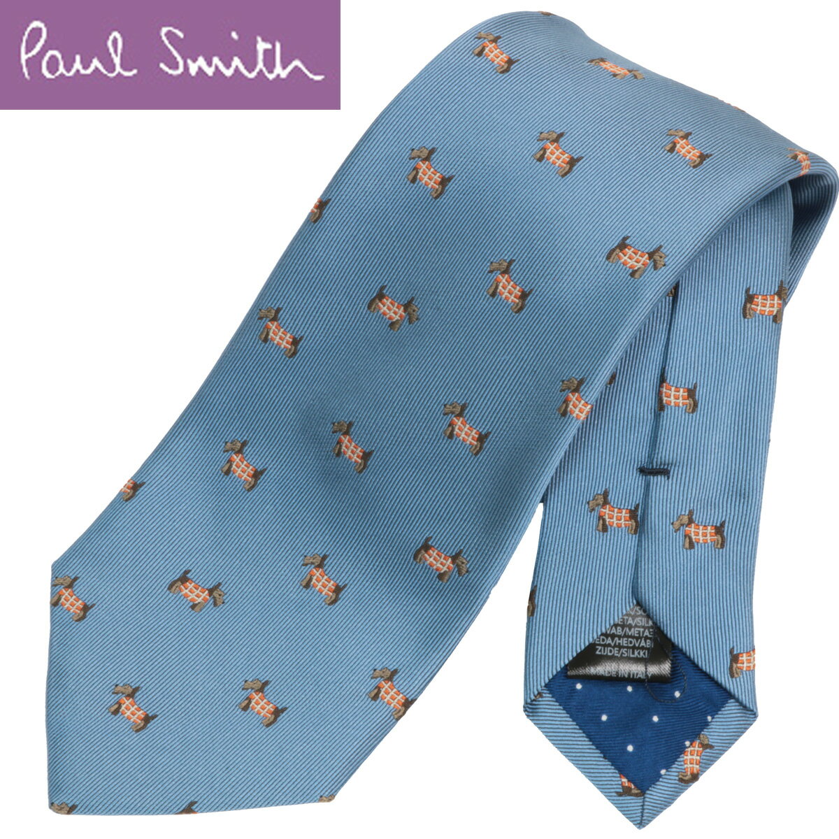 ポールスミス ネクタイ Paul Smith 犬柄 シュナウ