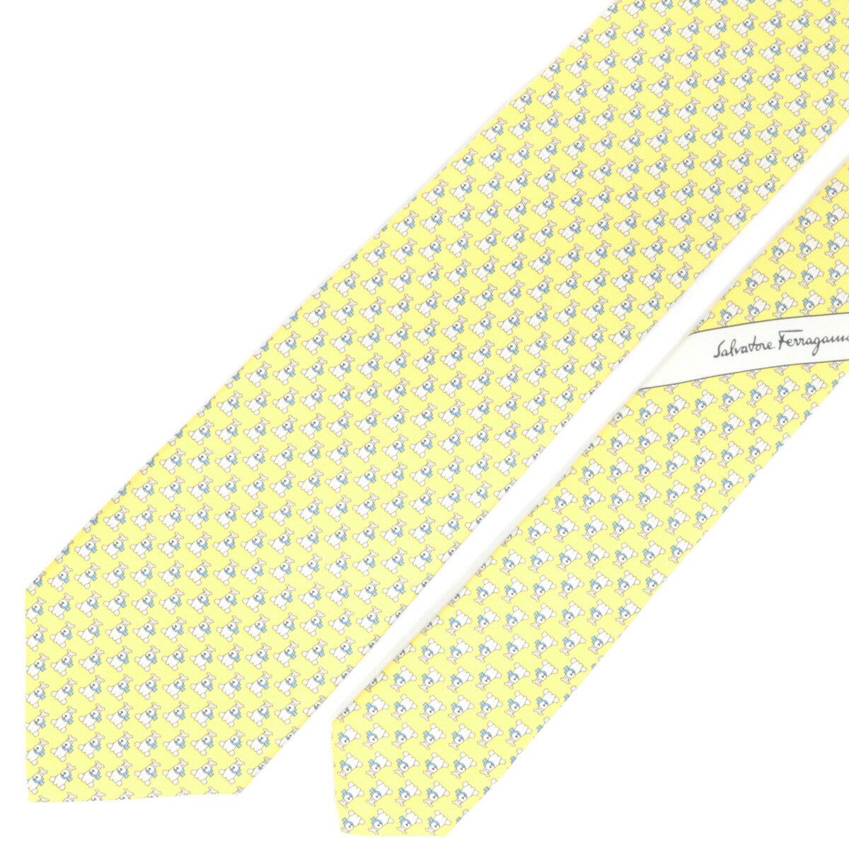 フェラガモ ネクタイ 犬 モチーフ柄 黄色 sf1626 Salvatore Ferragamo ブランド プレゼント ギフト あす楽対応 クリスマス バレンタイン 父の日 シルク 新社会人 就職祝い フレッシャーズ 新生活 ビジネス 就活 おしゃれ 男性 メンズ 人気 高級