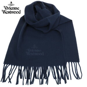 ヴィヴィアンウエストウッド マフラー Vivienne Westwood DARK BLUE オーブ＆ロゴ同色刺繍 紺 vwm1627 ブランド ヴィヴィアン プレゼント ギフト あす楽対応 クリスマス バレンタイン ウール 男女兼用 ビジネス カジュアル おしゃれ メンズ レディス 人気 高級 ビビアン