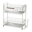 ◇高嶋金物店◇パール金属 アットアクア ステンレス製水切りラック2段 スリム HB-3935