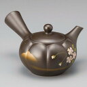 ◇高嶋金物店◇常滑焼急須【深蒸し急須/さわやか網急須】富仙黒泥とも菊桜急須 富仙作 230cc Y720