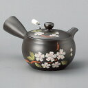 ◇高嶋金物店◇常滑焼急須【深蒸し急須/ポイポイ急須】富仙黒ピンク桜ポイポイ急須富仙作 270cc Y825