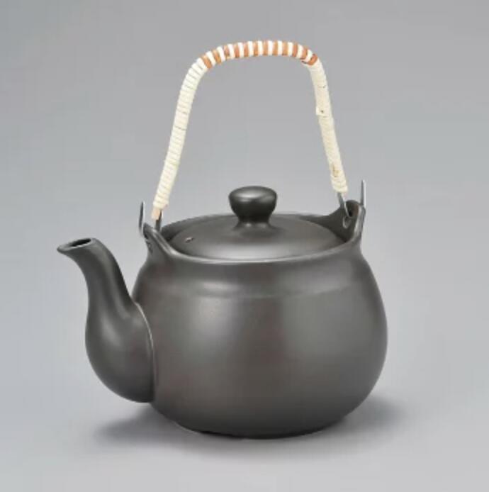 ◇高嶋金物店◇常滑焼 薬用土瓶 富仙黒土瓶 8号 1250cc Y1061