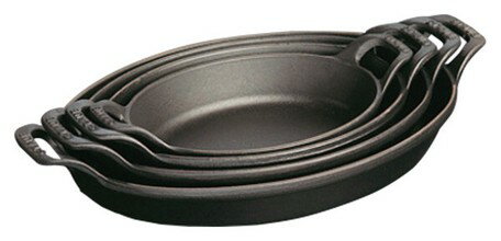 ◇高嶋金物店◇staub ストウブオーバルスタッカブルディッシュ ブラック 24cm