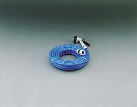 ◇高嶋金物店◇【アイリスオーヤマ・散水】耐圧糸入りホース ブルー 10m アクアガン・蛇口口金付き