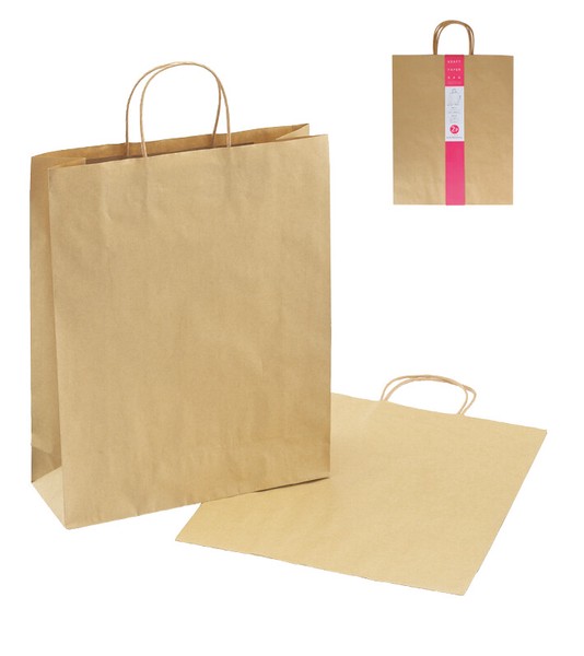 ◇高嶋金物店◇ペーパーバッグ LL 2P(2枚)クラフト無地 300114