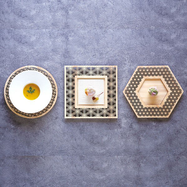 ◇高嶋金物店◇【日本製】ひのき細密・プレート【六角・麻の葉/正角・胡麻/丸・七宝】