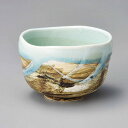 ◇高嶋金物店◇【抹茶碗・美濃焼】カク林青白彩小抹茶 カク林作 Y1537