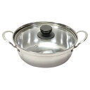 ◇高嶋金物店◇パール金属 和楽庵 ステンレス製ガラス蓋付卓上鍋22cm HC-0043