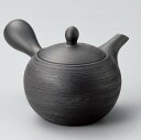 ◇高嶋金物店◇常滑焼急須【セラメッシュ/大きい急須】人水黒三合丸松皮急須 人水作 400cc Y860