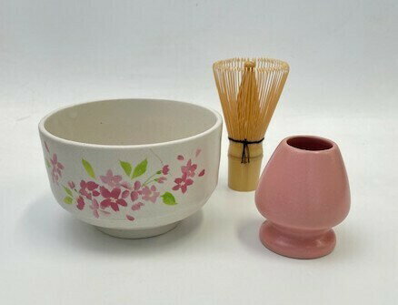 ◇高嶋金物店◇【美濃焼】源氏抹茶碗おぼろ桜セット