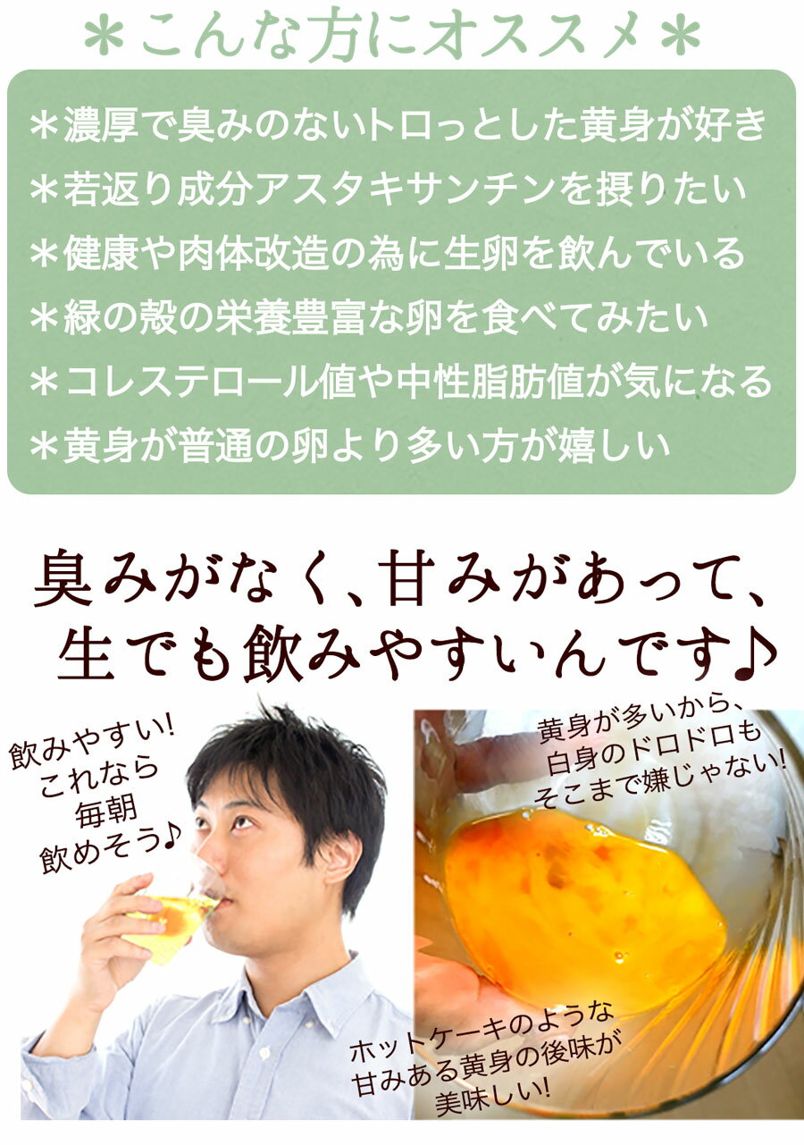 緑の一番星【生卵10個入】卵 玉子 たまご 高級 卵かけご飯に 3980円以上で送料無料 アローカナの青い卵が進化!大黄卵鶏が産む薄緑殻の高級栄養タマゴ! アスタキサンチン 30％黄身 肉体改造 ダイエット お取り寄せグルメ 結婚祝い 母の日 入学祝い 3