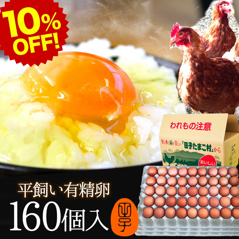 楽天スーパーSALE 10%OFF 卵 生卵 高級 有精卵 平飼い たまご ギフト【生卵160個入(生卵128個+破損保証32個)】卵かけご飯 トレイ入 のし カード無料 平飼いでストレスなくのびのび育った鶏が産む健康卵 食べ物 TV 紹介 プレゼント お取り寄せ グルメ 玉子 結婚祝い