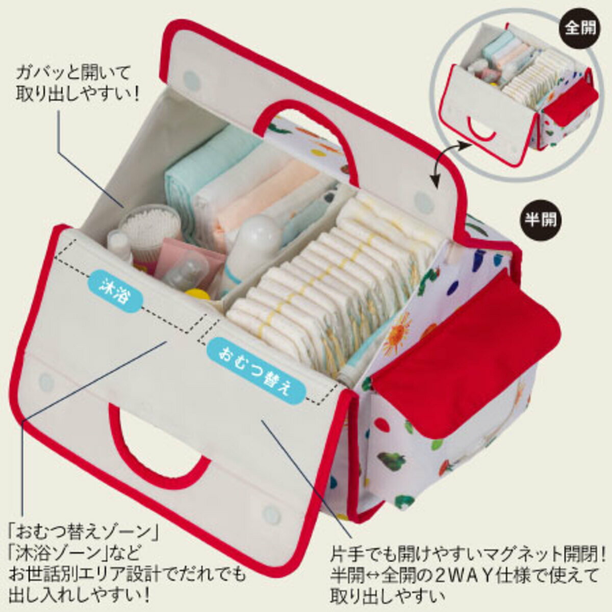 送料無料 公式 たまひよ はらぺこあおむし おむつ替えも沐浴もラクラク！ 収納スターターセット チェスト クラフト製 ＋ケース 2点セット / ベネッセ ダンボール家具 段ボール家具 ベビー キッズ 赤ちゃん 収納 ベビー用品 おむつケース おむつストッカー