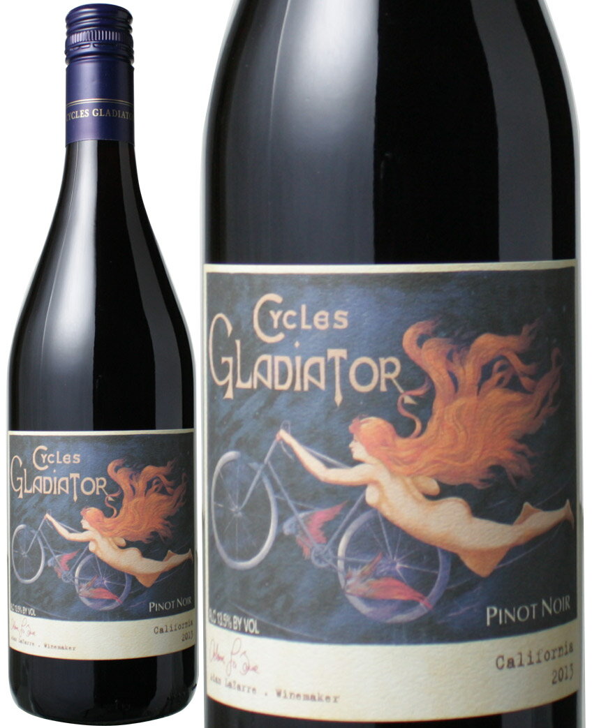 ワイン名Cycles Gladiator Pinot Noirワイン種別赤ワインブドウ品種ピノ・ノワール生産者ハーン・エステート産地アメリカ・カリフォルニア原産地呼称アルコール度数13.5％容量750mlその他備考●「USAワイナリーガイド」最高評価5ッ星生産者のハーン・エステートが造るセカンド的ワイン。冷涼なセントラル・コーストで造られたしなやかでありながら果実味を前面に出したスタイルのワインです。発売後、アメリカワイン市場にて一大ブームを引き起こし、評論家に絶賛され、数々のメダルを受賞しています。日本の雑誌「一個人」の極旨ワイングランプリでも、アメリカ白ワイン部門では2005年のシャルドネが1位を獲得。個性的なラベルはベル・エポック時代の現存するポスターで、当時の発明品である自転車とそれによって自由を得た女性が描かれています。品種：ピノ・ノワール100％　