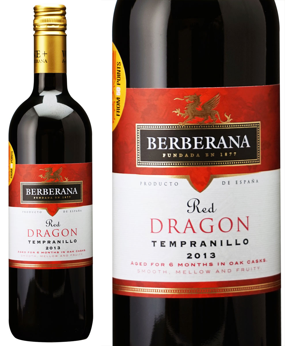 テンプラニーリョ　ドラゴン　ビノ・デ・ラ・ティエラ　　ベルベラーナ　＜赤＞　＜ワイン／スペイン＞　※即刻お取り寄せ品！ヴィンテージ変更と欠品の際はご連絡します！